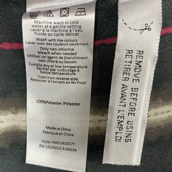 NWT H by Halston Multi Shibori Striped Long Sleeve Blouse Size Small - Picture 12 of 12